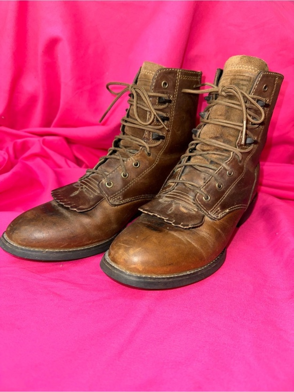 Ariat Brown Leather Women's Combat Boots